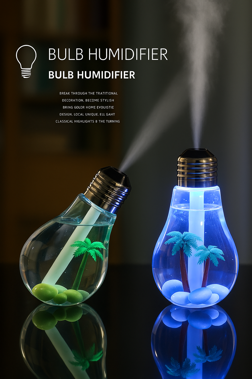 BulbMist™ – Humidificateur LED en Forme d’Ampoule