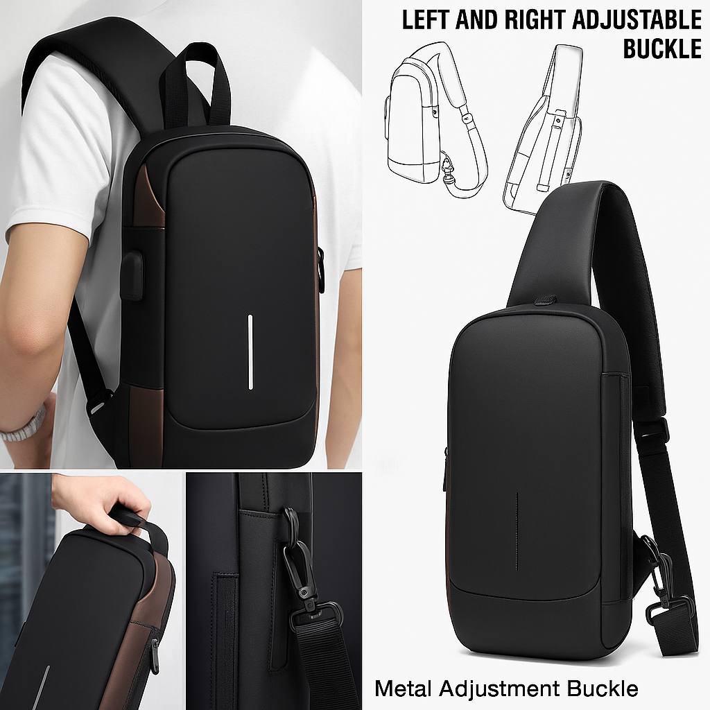 Sac Bandoulière Antivol Multifonction – USB & Sécurité à Code