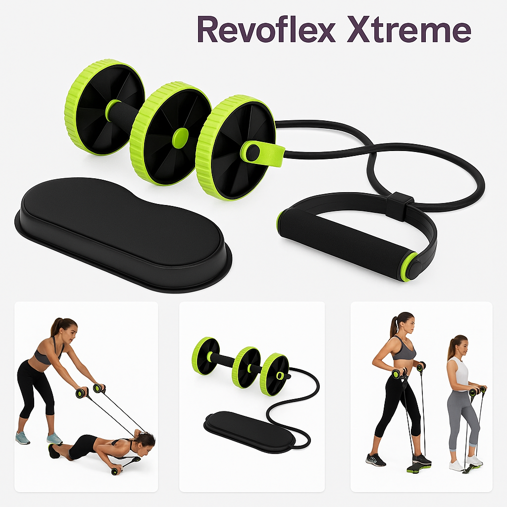 Revoflex Xtreme – Appareil de Musculation 2-en-1 avec Bandes de Résistance Ajustables
